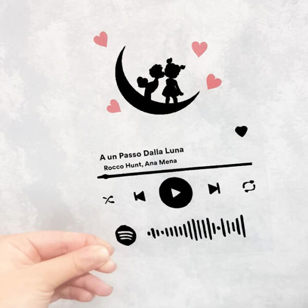Plexiglass con immagine e 1 codice spotify personalizzato