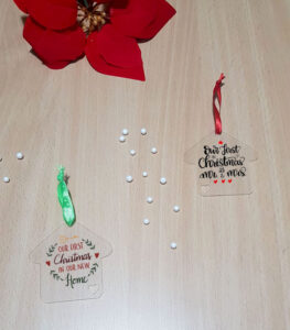 Decorazioni per albero in plexiglass "casetta"