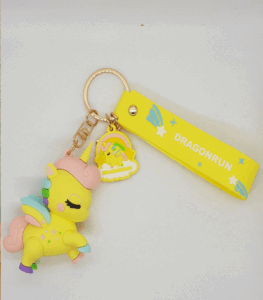 Portachiavi unicorno giallo
