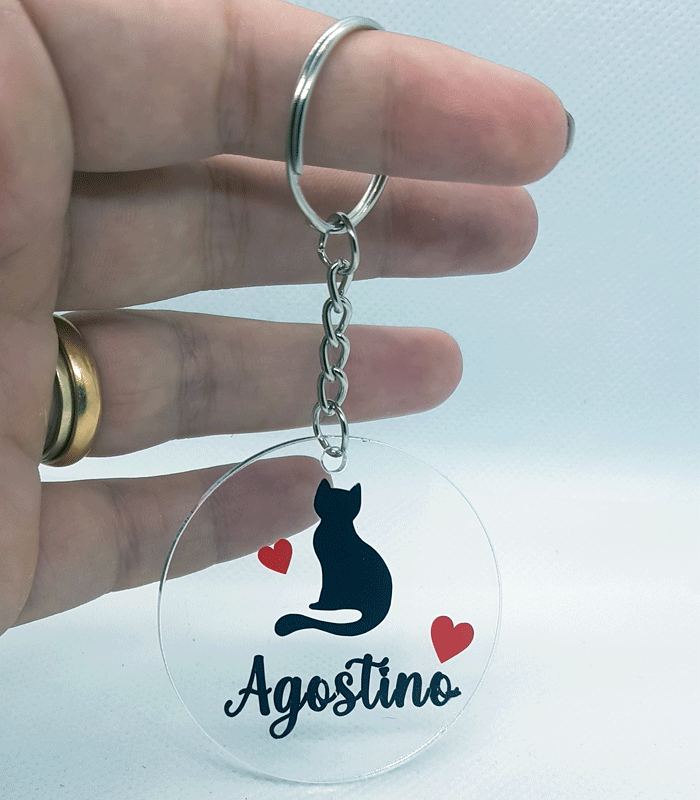 Portachiavi personalizzato con gattino Portachiavi personalizzato con gattino